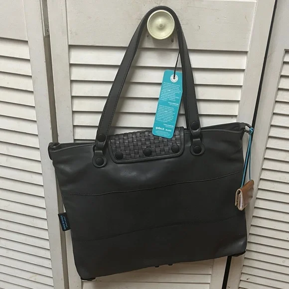 Gray Woven Flap Shoulder Tote - Gabs - Picture 6 of 9